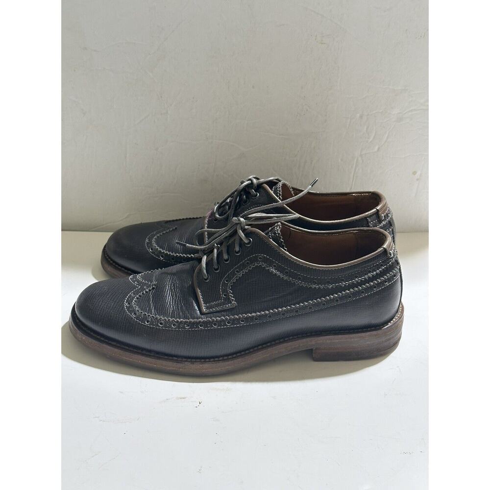 Aquatalia Mens Leather Dress Shoes Black Laced Size 8 Waterproof Made in Italy